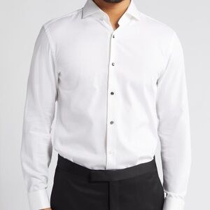 BOSS Hugo Boss Hank Slim Fit Tuxedo Shirt White 17.5  Formal